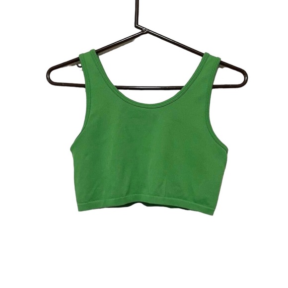 Aerie Double Lined Ribbed Seamless Crop Top Scoop Neck Tank - Picture 3 of 4